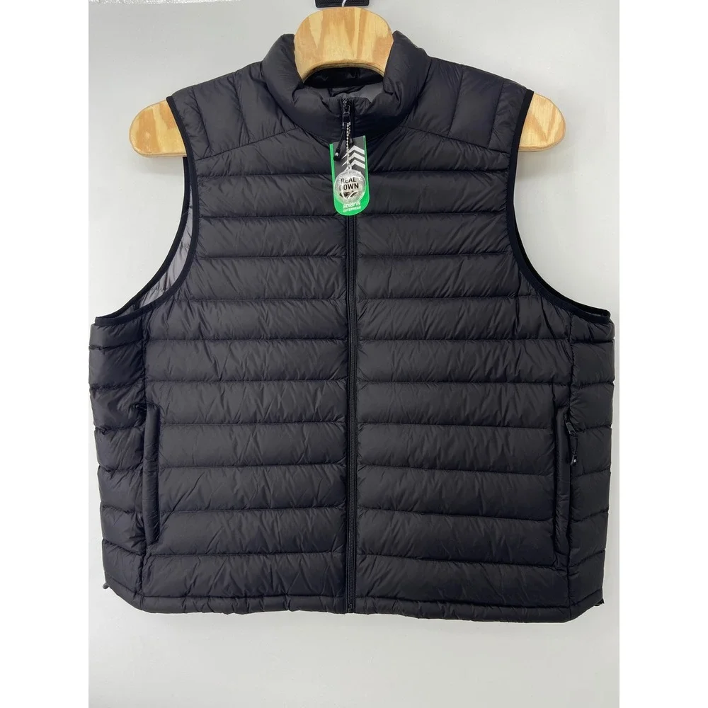 Solaris Down Puffer Vest Mens 3X Tall Black  Quilted Gorpcore Outdoor Packable